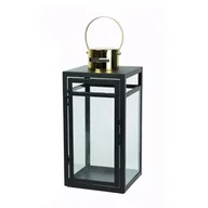 Ozdoby bożonarodzeniowe - Metalowa latarnia matowy czarny 35,5 cm - miniaturka - grafika 1