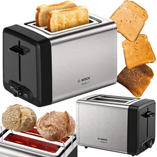 Toster Bosch DesignLine TAT4P420DE 970W Taca Podgrzewacz Opiekacz Inox - Tostery - miniaturka - grafika 1