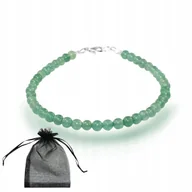 Bransoletki - Bransoletka Naturalny AWENTURYN zielony kule 4mm Srebrne Zapięcie dł 18cm, bez marki, AG00000147 - miniaturka - grafika 1