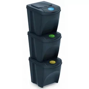 Komplet Koszy Na Śmieci ECO SET3 Antracytowy ECO 25L - Kosze na śmieci - miniaturka - grafika 6