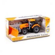 Samochody i pojazdy dla dzieci - Polesie 91765 Traktor Progres pomarańczowy z plugiem śnieżnym - miniaturka - grafika 1