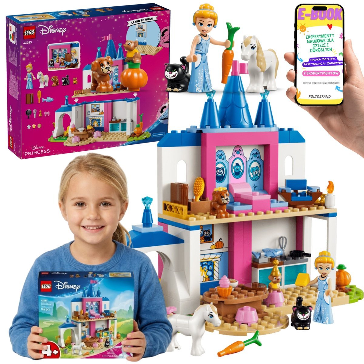 LEGO Disney Princess Zamek Kopciuszka i Zwierzątka (43283) + E-BOOK