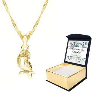 Naszyjnik złoty 925 Sowa Sówka + WŁASNY NADRUK - Naszyjniki - miniaturka - grafika 1