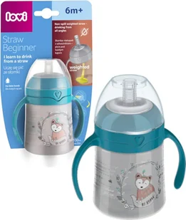 Lovi Pierwszy Kubek Ze Słomką Straw Beginner 150ml +6m - Butelki dla niemowląt - miniaturka - grafika 1