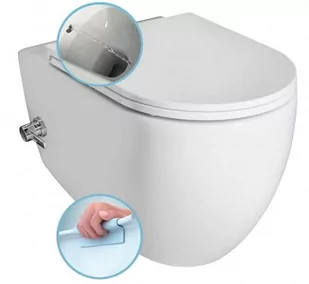 ISVEA - Miska wisząca WC biała INFINITY rimless z prysznicem bidetowym i baterią 35,5x53 cm bez deski 10NFS1001I - Miski WC - miniaturka - grafika 1