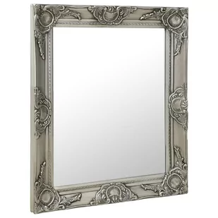 vidaXL Lustro ścienne w stylu barokowym, 50x60 cm, srebrne - Lustra - miniaturka - grafika 1