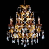 Lampy sufitowe - Clayre&Eef Żyrandol CR12, 8-punktowy, ze szklanym kloszem - miniaturka - grafika 1