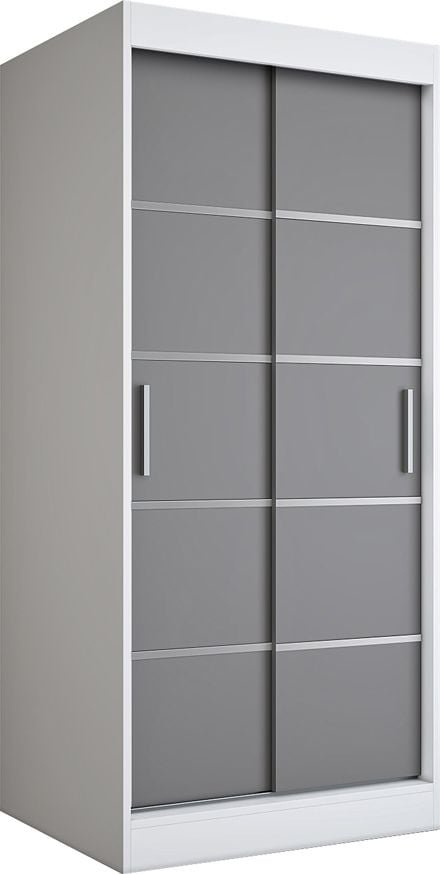 Elior Przesuwna szafa w kolorze biały + antracyt - Livia 2X