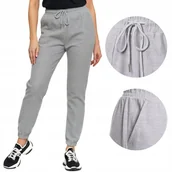 Spodnie damskie - SPODNIE DRESOWE DAMSKIE BAWEŁNIANE DRESY MORAJ XL GREY - miniaturka - grafika 1