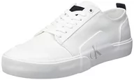 Sneakersy męskie - Calvin Klein Jeans Męskie sneakersy typu skater Vulc Low Laceup odznaka, białe/czarne, 8 UK, Biały, czarny, 40.5 EU - miniaturka - grafika 1