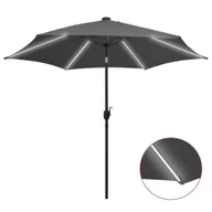 Parasole ogrodowe - Parasol ogrodowy z LED i aluminiowym słupkiem, 300 cm, antracyt - miniaturka - grafika 1