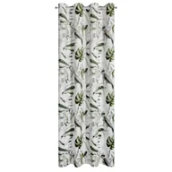 Zasłony - Zasłona Ellen biało-zielona 140 x 250 cm na przelotkach - miniaturka - grafika 1