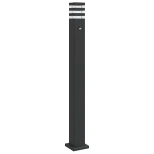 vidaXL Zewnętrzna lampa stojąca z czujnikiem, czarna, 110 cm - Lampy ogrodowe - miniaturka - grafika 1