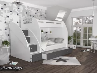 Łóżko piętrowe 120/90x200 szuflada + materac ZUZIA - Łóżka dla dzieci i młodzieży - miniaturka - grafika 1