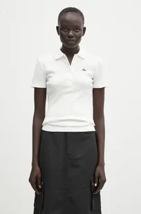 Lacoste polo bawełniane damski kolor beżowy DF5377 - Koszulki i topy damskie - miniaturka - grafika 1