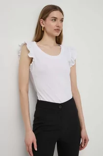 Koszulki sportowe damskie - Silvian Heach t-shirt damskie kolor biały - grafika 1