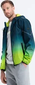 Kurtki męskie - Kurtka męska Ombre Kurtka męska sportowa z odblaskami - turkusowo-limonkowa V1 OM-JANP-0105 XL - miniaturka - grafika 1