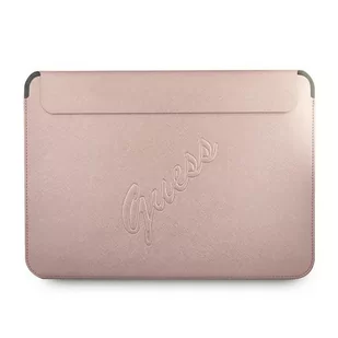 Guess Torba Sleeve GUCS13PUSASPI 13 cali różowy/pink Saffiano Script GUE1208PNK - Torby na laptopy - miniaturka - grafika 2