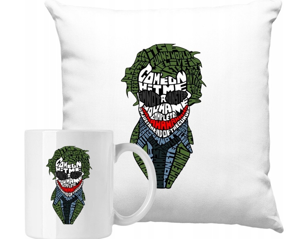 ZESTAW PODUSZKA + KUBEK Joker Pomysł Na Prezent + IMIĘ