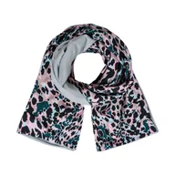 Apaszki i szaliki damskie - Szal damski, bawełniany, dwustronny różowo-szara pantera - miniaturka - grafika 1