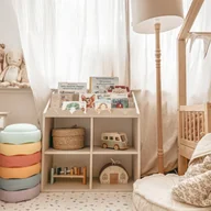 Półki i regały dla dzieci - Biblioteczka jasny beż book nook latte - miniaturka - grafika 1