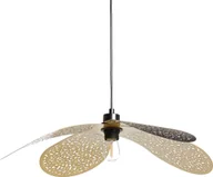 Oprawy, klosze i abażury - BELIANI Lampa wisząca czarna metalowy żelazny klosz oświetlenie do salonu mieszkania - miniaturka - grafika 1