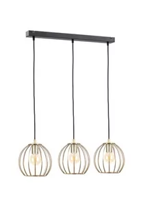 KET Loftowa LAMPA wisząca KET1248 metalowa OPRAWA druciany ZWIS na listwie czarny złoty KET1248 - Lampy sufitowe - miniaturka - grafika 1