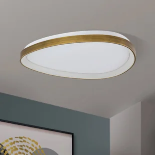 ORION Lampa sufitowa LED Charlie, Ø 65 cm, opalowa biel, kolor antyczny mosiądz - Lampy sufitowe - miniaturka - grafika 1
