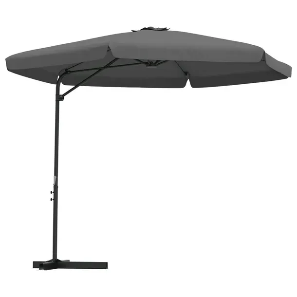 Parasol ogrodowy z chroniącym UV poliestrem, stabilną podstawą i mechani