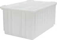 Pojemniki przemysłowe - Artech Pojemnik magazynowy z pokrywą, wym. 60x40 cm, biały, atest na kontakt z żywnością, bez uchwytów - miniaturka - grafika 1