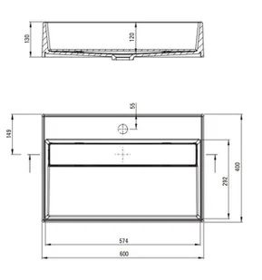 Umywalka nablatowa Deante Correo 40x60 cm prostokątna szary metalik CQR_SU6M - Umywalki - miniaturka - grafika 1