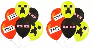 PAL Balony z nadrukiem Piksele TNT + wstążka - 30 cm - 12 szt. 400577 - Urodziny dziecka - miniaturka - grafika 1