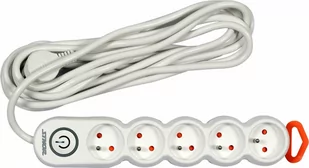 PRZEDŁUŻACZ LISTWA ZASILAJĄCA 5 GNIAZD Z UZIEMIENIEM WYŁĄCZNIK 5M 1,5MM2 - Przedłużacze i rozgałęźniki - miniaturka - grafika 1