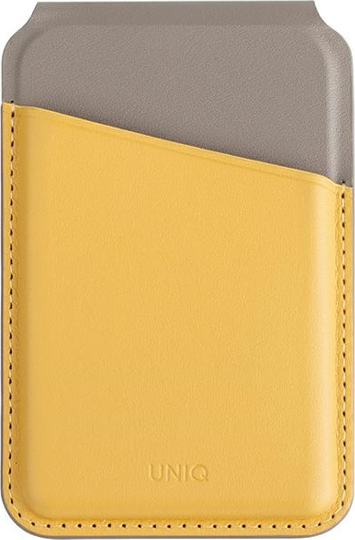 Podstawka Uniq UNIQ Lyden DS magnetyczny portfel RFID i stojak na telefon żółto-szary/canary yellow-flint grey