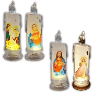 ZNICZ LED 18,5 CM JEZUS MATKA BOSKA JÓZEF SERCE ŚWIECA BATERIE ZESTAW - Lampiony i znicze ZNICZ LED 18,5 CM JEZUS MATKA BOSKA JÓZEF SERCE ŚWIECA BATERIE ZESTAW - Lampiony i znicze - miniaturka - grafika 1