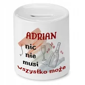 Skarbonki - Skarbonka Dla Adriana na Urodziny na Prezent z Nadrukiem ze Zdjęciem - miniaturka - grafika 1