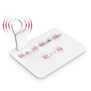 Ładowarka Indukcyjna UD17 4in1  Fast Wireless Charger Biała - Akcesoria do smartwatchy - miniaturka - grafika 1