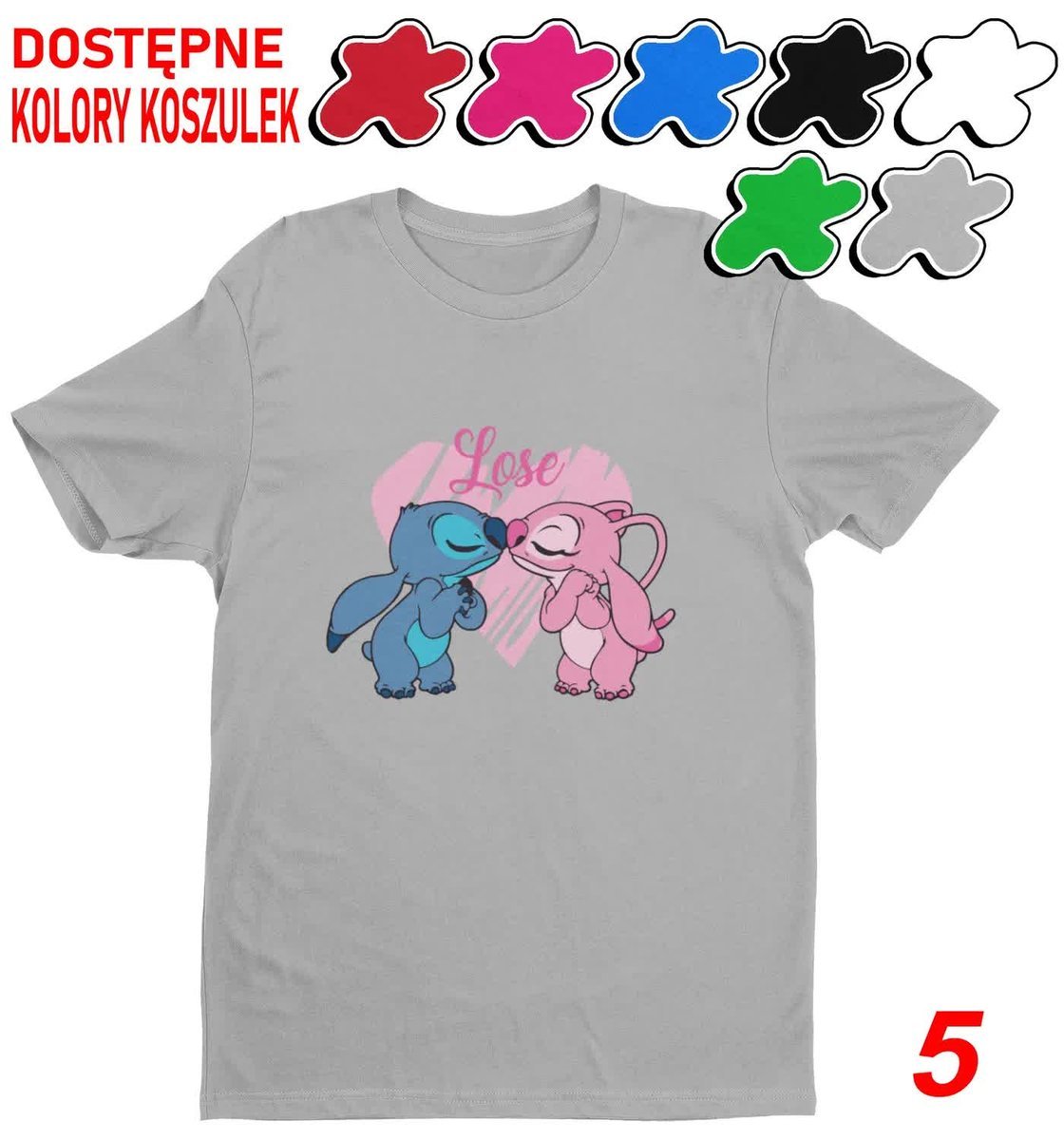 Koszulka Dziecięca Z Nadrukiem Dla Fana Stich Angel Słodziak -M 134-140