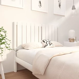 Lumarko Wezgłowie łóżka, białe, 125,5x4x100 cm, lite drewno sosnowe - Inne meble do sypialni - miniaturka - grafika 1