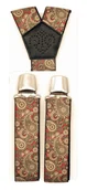 Dodatki do ubrań - Brązowo - czerwone szelki do spodni w paisley SZ181 - miniaturka - grafika 1