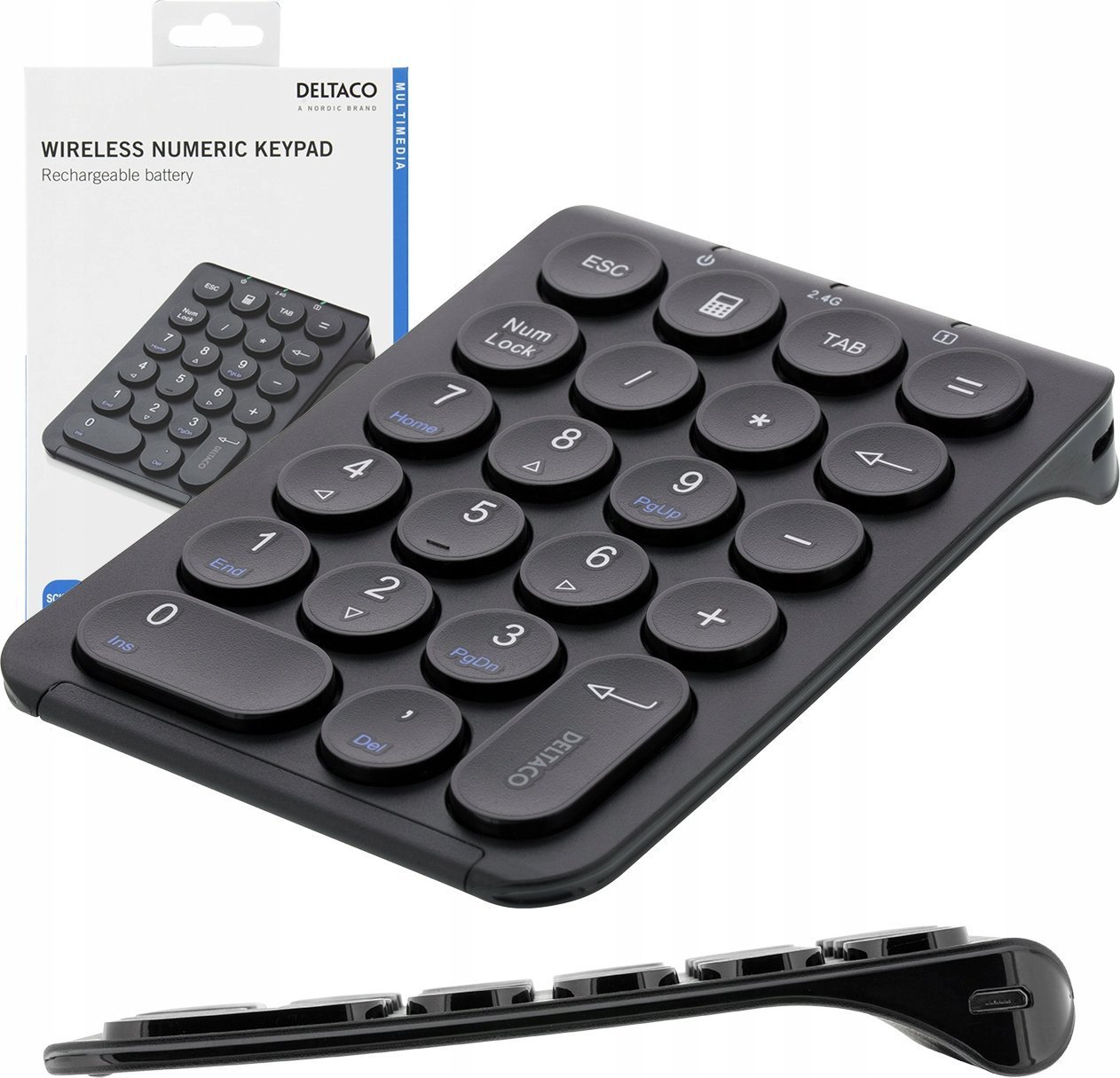 Deltaco DELTACO numerische Wireless Tastatur 22 Tasten 2.4GHz schw TB-125
