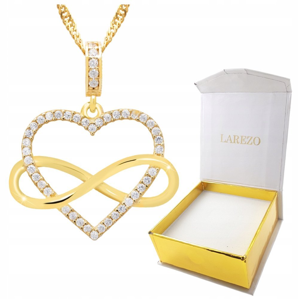 Naszyjnik złoty Serce Nieskończoność srebro 925