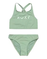 Koszulki i topy damskie - Roxy - Solid Active Crop Topt dwuczęściowy strój dla dziewczynek - miniaturka - grafika 1