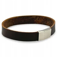 Bransolety męskie - Męska Bransoletka Skórzana - Wyjątkowy Design - Parker Quality -ROZMIAR XXL - miniaturka - grafika 1