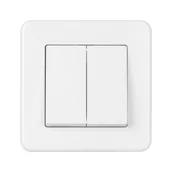 Wyłączniki światła i elektryczne - Schneider Electric Włącznik schodowy PODWÓJNY LEONA Biały - miniaturka - grafika 1