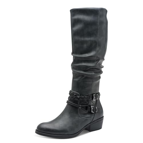 Marco Tozzi Damskie 2-25503-45 modne kozaki, antracytowe COM, 40 EU, Anthracite Com, 40 EU