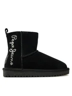 Buty dla dziewczynek - Pepe Jeans Śniegowce PGS50199 Czarny - miniaturka - grafika 1