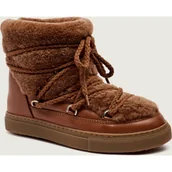 Śniegowce damskie - INUIKII Śniegowce CURLY | skóra | shearling - miniaturka - grafika 1