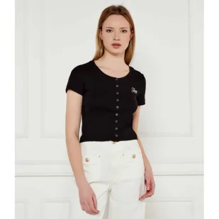 Guess Jeans Bluzka SNAP EMBRO Cropped Fit - Bluzki damskie - miniaturka - grafika 1
