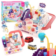 Zabawki interaktywne dla dzieci - Tor Przeszkód Interaktywny dla Autek Zjazd Samochodowy + 2 Auta Gra w Autka - miniaturka - grafika 1